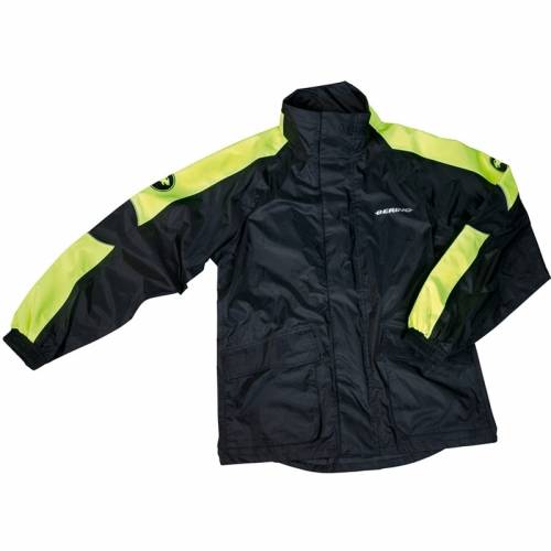 Geacă Moto de Ploaie BERING MANIWATA · Negru / Verde Fluo 