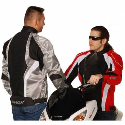 Geacă Moto din Textil SHOX VIPER · Alb / Gri / Negru  - 0