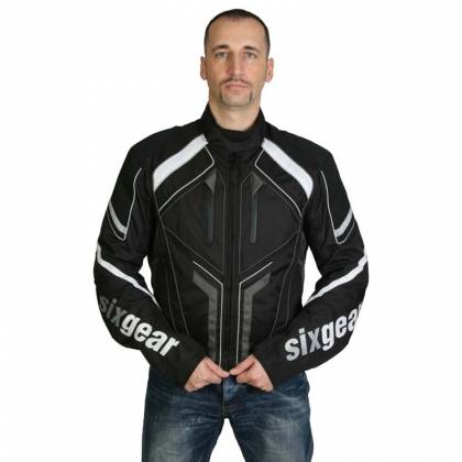 Geacă Moto din Textil SIXGEAR SPORTLINE · Gri / Negru  - 1