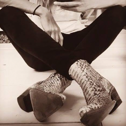 Botine Cowboy Damă SENDRA BOOTS 1692 · Piton Barriga Natural  · Maro / Negru  - 2