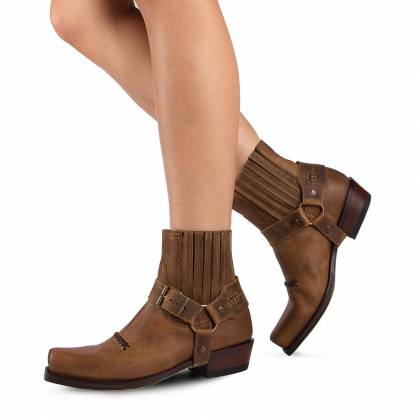 Botine Moto Chopper din Piele Naturală SENDRA BOOTS 6445 Seta Sprinter Tang · Maro  - 5