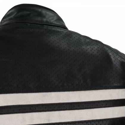 Geacă Moto din Piele SEGURA STRIPE Perfo · Negru / Alb  - 2