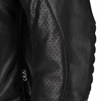 Geacă Moto Damă din Piele SEGURA LADY STRIPE Perfo · Negru / Alb  - 2