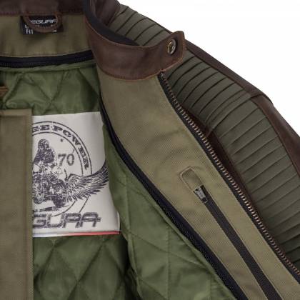 Geacă Moto din Piele & Textil SEGURA JAYZER · Maro  - 3