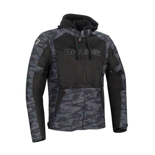 Geacă Moto de Vară din Textil BERING SPIRIT CAMO · Negru / Verde 