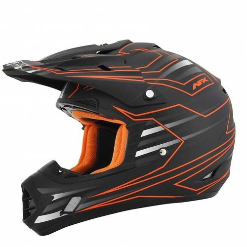 Cască Enduro - Cross AFX FX17 Mainline · Negru / Portocaliu / Gri 
