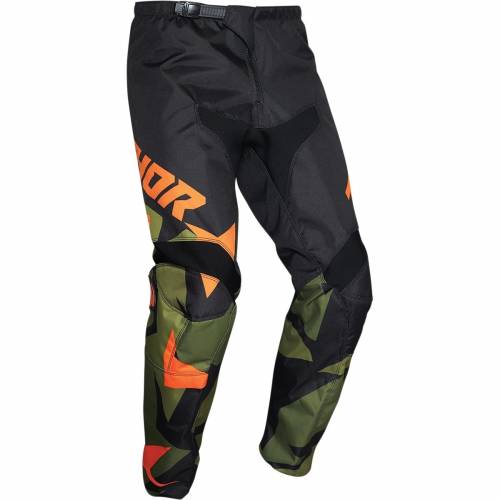 Pantaloni Enduro THOR SECTOR WARSHIP ·Negru / Portocaliu / Verde 