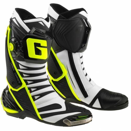 Cizme Moto Sport - Racing cu DryTech GAERNE GP1 EVO · Alb / Negru / Galben Fluo 