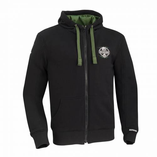 Hanorac Moto cu Protecții & Kevlar BERING HOODIZ · Negru / Kaki 