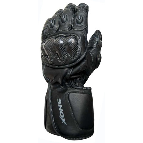 Mănuși Moto din Piele SHOX TRACK · Negru 