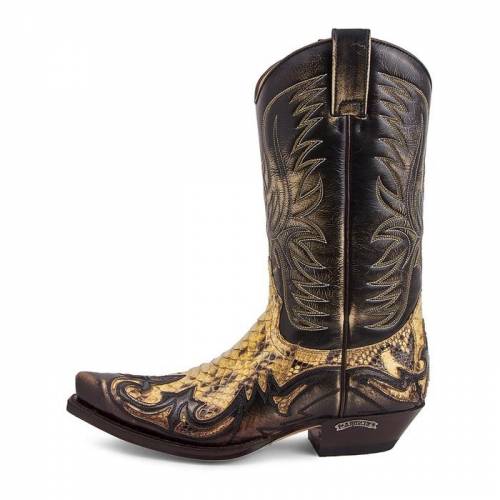 Cizme Cowboy Unisex SENDRA BOOTS 3241 Denver Tierra-Piton Barriga Panizo 2 · Negru / Maro 