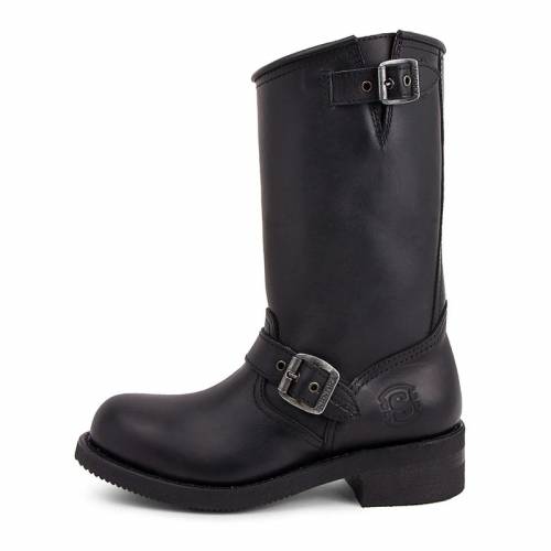 Cizme Moto Chopper din Piele Naturală SENDRA BOOTS 3396 Steel Matebox · Negru 