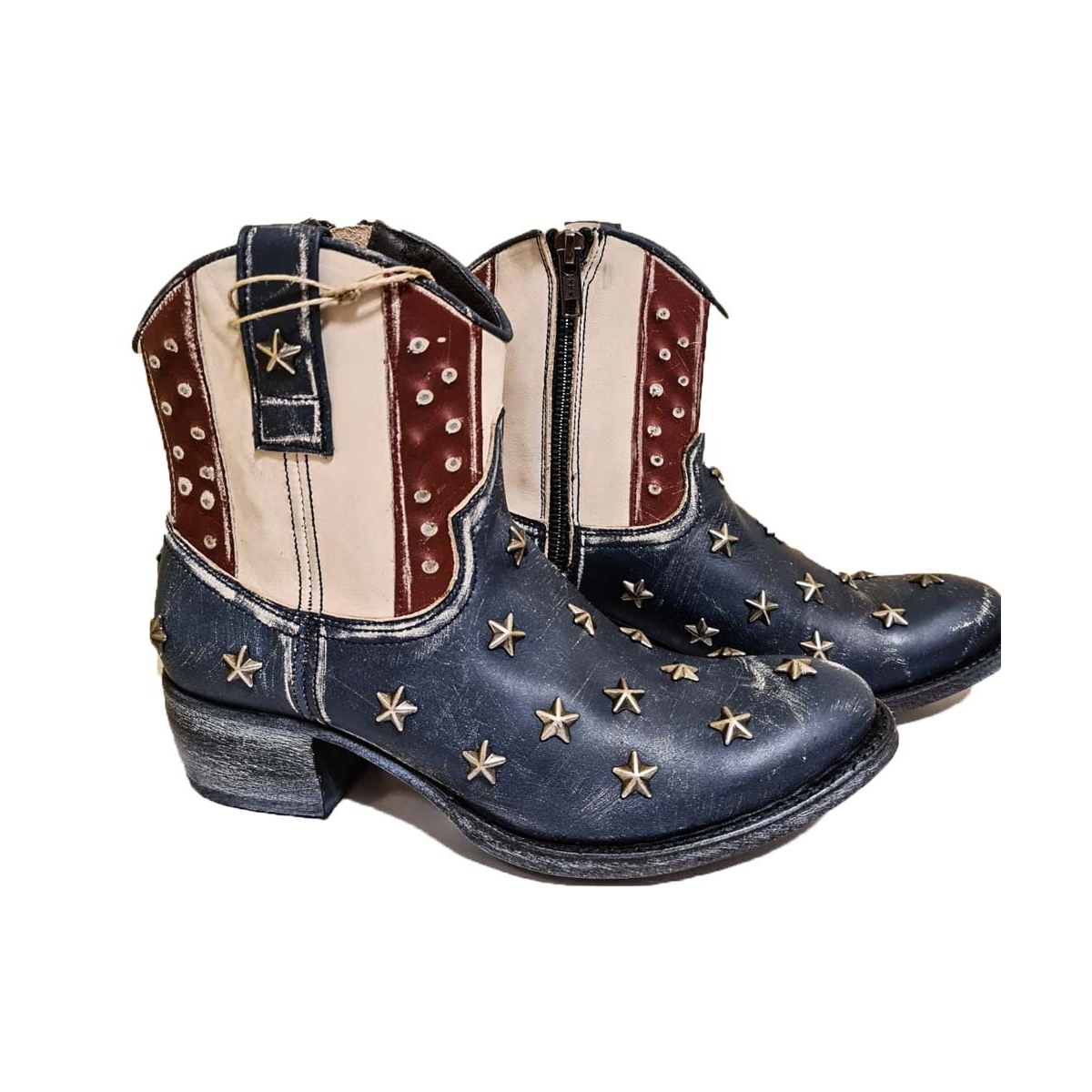 Botine Casual Damă SENDRA BOOTS 10600 · Albastru / Roșu / Alb 