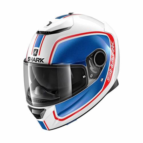 Cască Moto Integrală SHARK SPARTAN PRIONA · Alb / Albastru / Roșu 
