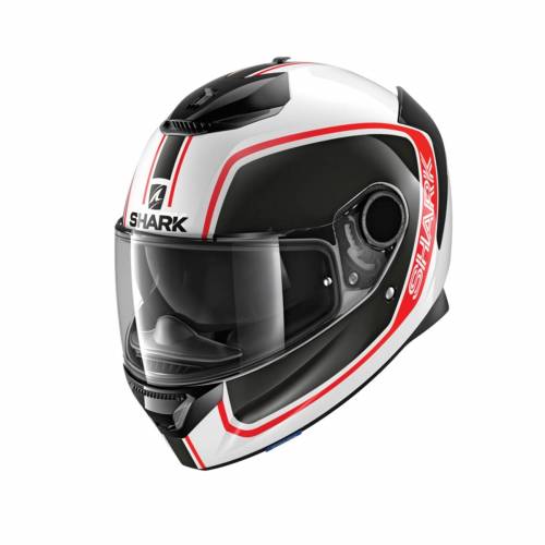 Cască Moto Integrală SHARK SPARTAN PRIONA · Alb / Negru / Roșu 