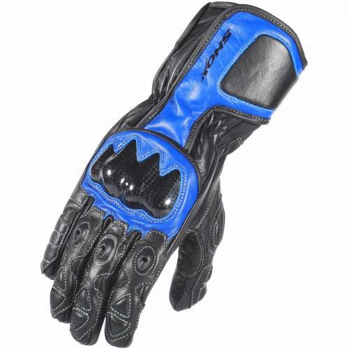Mănuși Moto din Piele SHOX TRACK · Albastru / Negru 