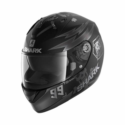 Cască Moto Integrală SHARK RIDILL 1.2 CATALAN BAD BOY · Negru / Argintiu Mat 