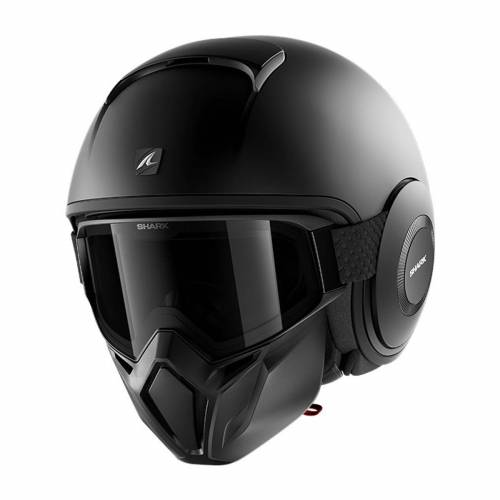 Cască Moto Open Face SHARK STREET DRAK BLANK · Negru Mat 