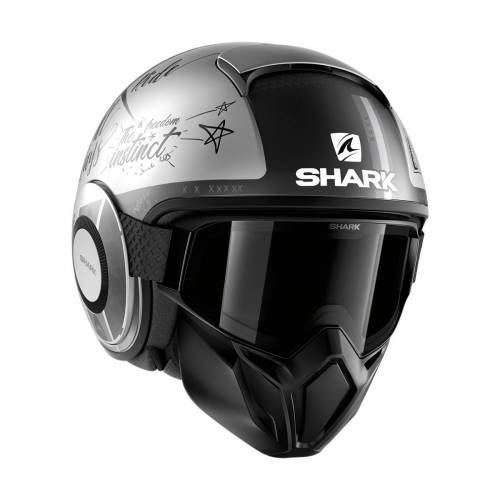Cască Moto Open Face SHARK STREET DRAK TRIBUTE · Argintiu / Gri 