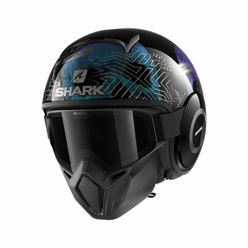 Cască Moto Open Face SHARK STREET DRAK KRULL · Negru / Verde 