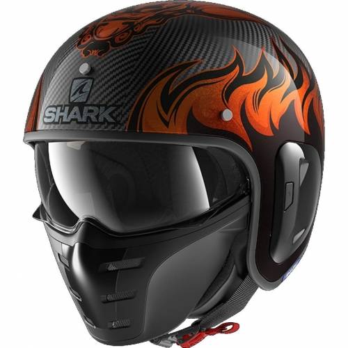 Cască Moto Open Face SHARK S-DRAK 2 CARBON DAGON · Negru / Portocaliu 
