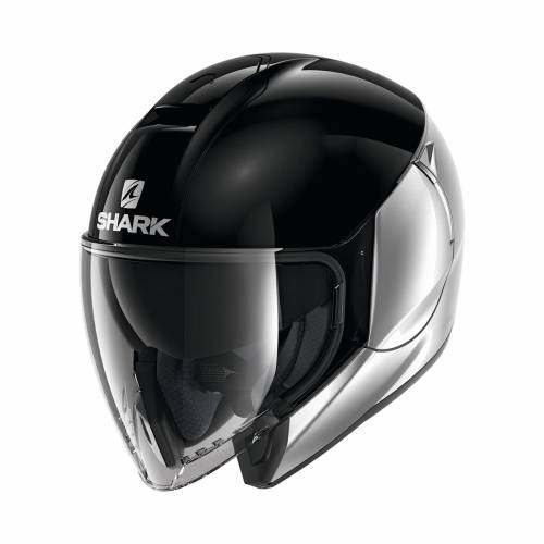 Cască Moto Open-Face SHARK CITYCRUISER DUAL BLANK · Negru / Argintiu 