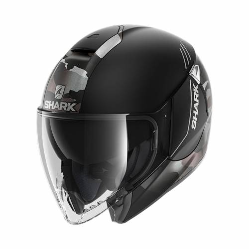 Cască Moto Open-Face SHARK CITYCRUISER GENOM · Negru / Argintiu / Gri Mat 