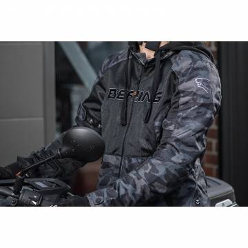 Geacă Moto de Vară din Textil BERING SPIRIT CAMO · Negru / Verde  - 5