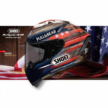 Cască Moto Integrală SHOEI X-SPIRIT III MARQUEZ AMERICA TC-2 LTD · Alb / Albastru / Roșu / Maro  - 5