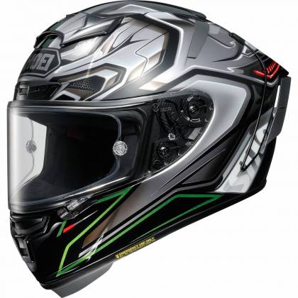 Cască Moto Integrală SHOEI X-SPIRIT III AERODYNE TC-4 · Negru / Gri / Roșu / Verde  - 0