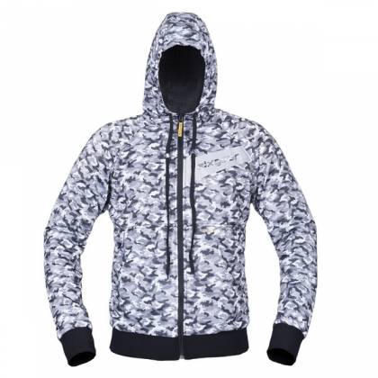 Hanorac Moto din Textil SIXGEAR SCAMPER · Negru / Gri  - 0