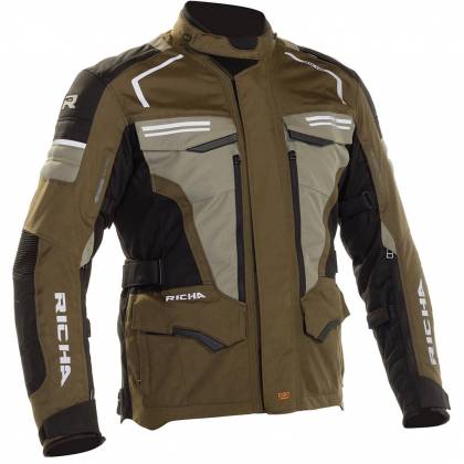 Geacă Moto din Textil RICHA TOUAREG 2 · Negru / Kaki  - 0