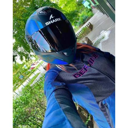 Geacă Moto Damă de Vară BERING LADY SPIRIT · Negru / Albastru  - 5