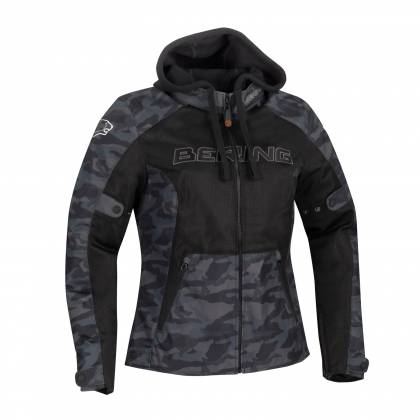 Geacă Moto Damă de Vară din Textil BERING LADY SPIRIT Camo · Negru /  Verde  - 0