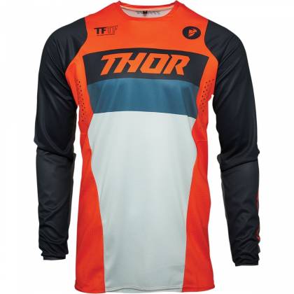 Tricou Enduro - Cross THOR PULSE RACER · Negru / Portocaliu / Alb  - 0