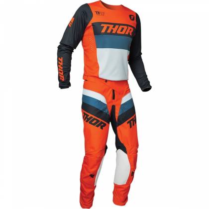 Tricou Enduro - Cross THOR PULSE RACER · Negru / Portocaliu / Alb  - 2