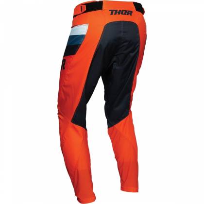 Pantaloni Enduro - Cross THOR PULSE RACER · Alb / Negru / Portocaliu / Albastru  - 1