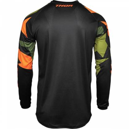 Tricou Enduro - Cross THOR SECTOR WARSHIP · Negru / Portocaliu / Verde  - 1