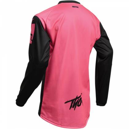 Tricou Enduro - Cross Damă THOR SECTOR LINK S20 · Roz / Negru / Alb  - 1