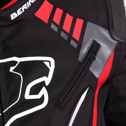 Geacă Moto din Textil BERING PRIMO-R · Negru / Roșu  - 2