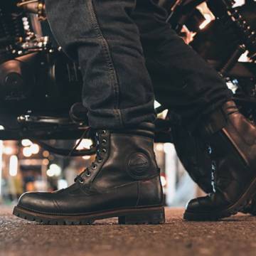 Ghete Moto Chopper GoreTex & Piele Naturală GAERNE G-STONE · Negru  - 1