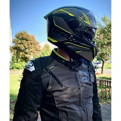 Cască Moto Integrală SHARK D-SKWAL 2 DAVEN · Negru / Gri / Galben Fluo  - 2