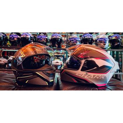 Cască Moto Integrală SHARK D-SKWAL 2 DAVEN · Negru / Gri / Galben Fluo  - 3