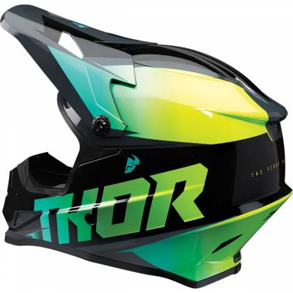 Cască Enduro - Cross THOR SECTOR FADER · Verde Fluo / Negru  - 1