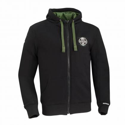 Hanorac Moto cu Protecții & Kevlar BERING HOODIZ · Negru / Kaki  - 0