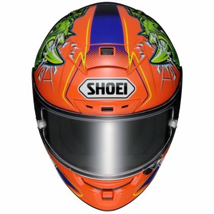 Cască Moto Integrală SHOEI X-SPIRIT III POWER RUSH TC-8 · Portocaliu / Verde / Albastru  - 4