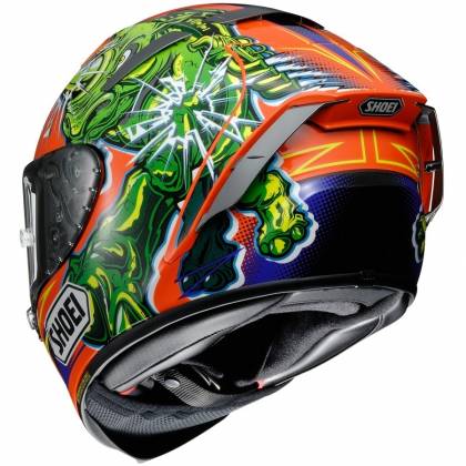Cască Moto Integrală SHOEI X-SPIRIT III POWER RUSH TC-8 · Portocaliu / Verde / Albastru  - 2