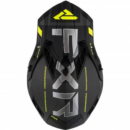 Cască Enduro - Cross - Snowmobil FXR RACING HELIUM CARBON · Negru / Verde-Fluo / Gri  - 3