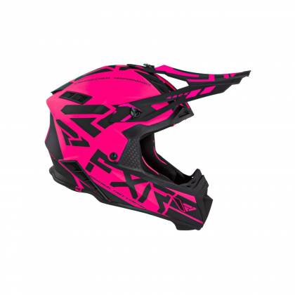 Cască Enduro - Cross - Snowmobil Damă FXR RACING HELIUM RACE DIV · Negru / Roz  - 1