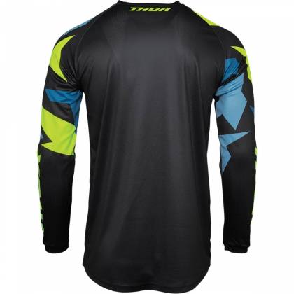 Tricou Enduro - Cross THOR SECTOR WARSHIP · Negru / Albastru / Verde-Fluo  - 1
